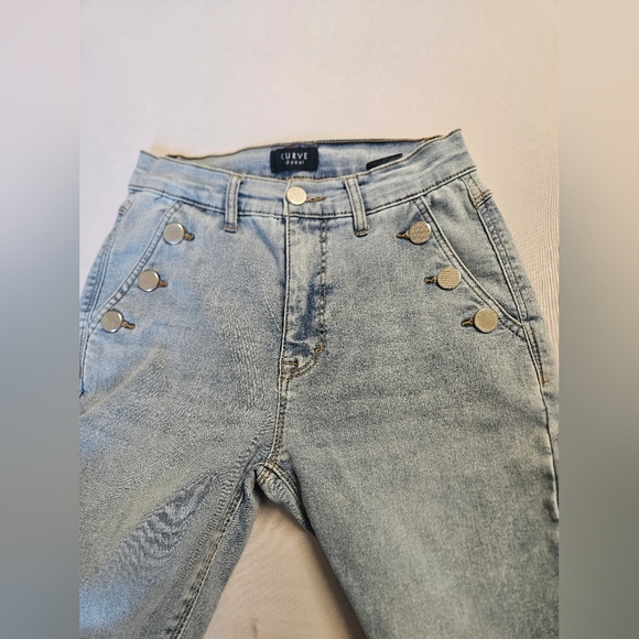 Curve Appeal- Jeans Women's 2 Blue Flare Wide Leg Jeans 72%Cotton . - Picture 7 of 9